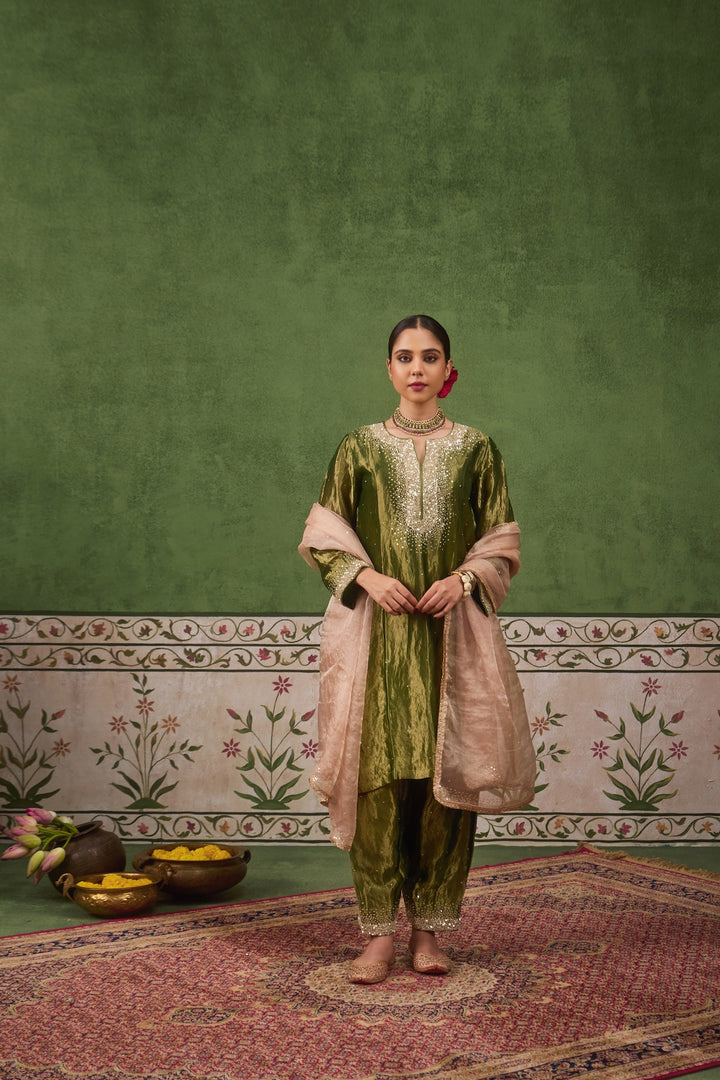 Kikli Green Pink Kurta Set of 3