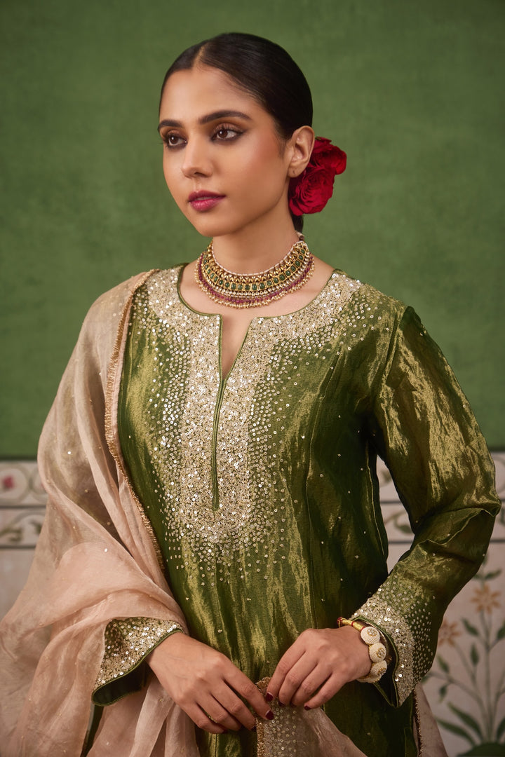 Kikli Green Pink Kurta Set of 3