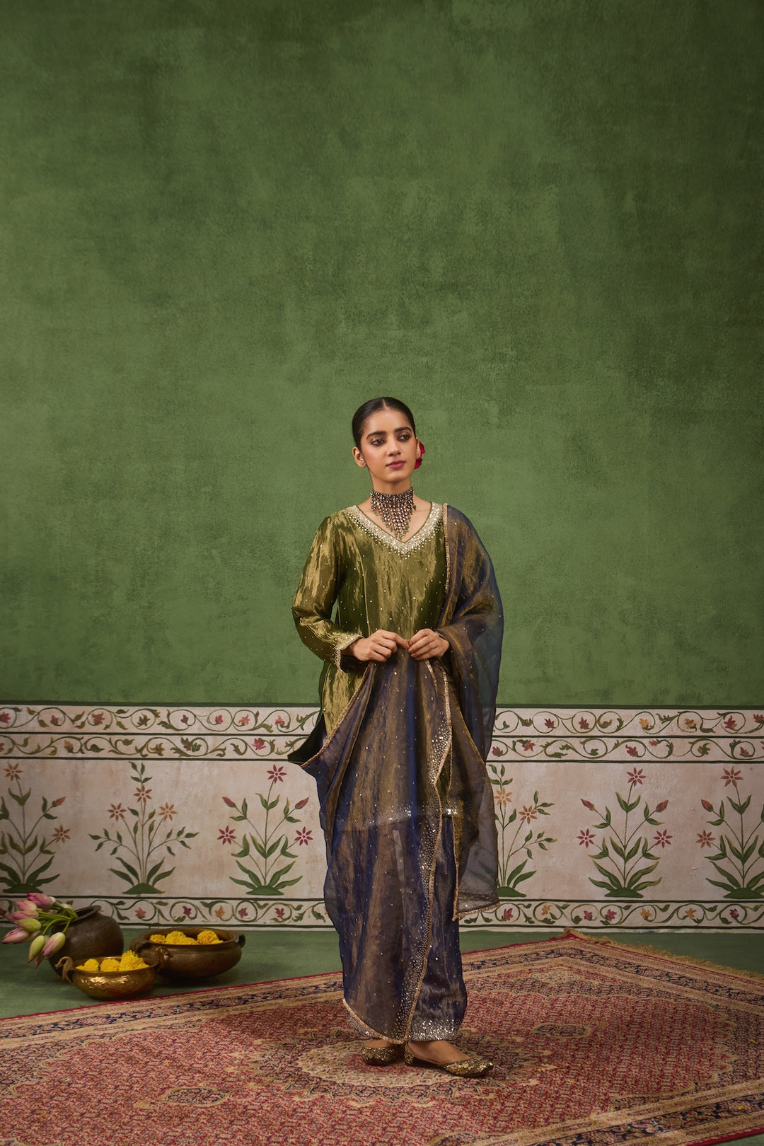Kikli Green Blue Kurta Set of 3