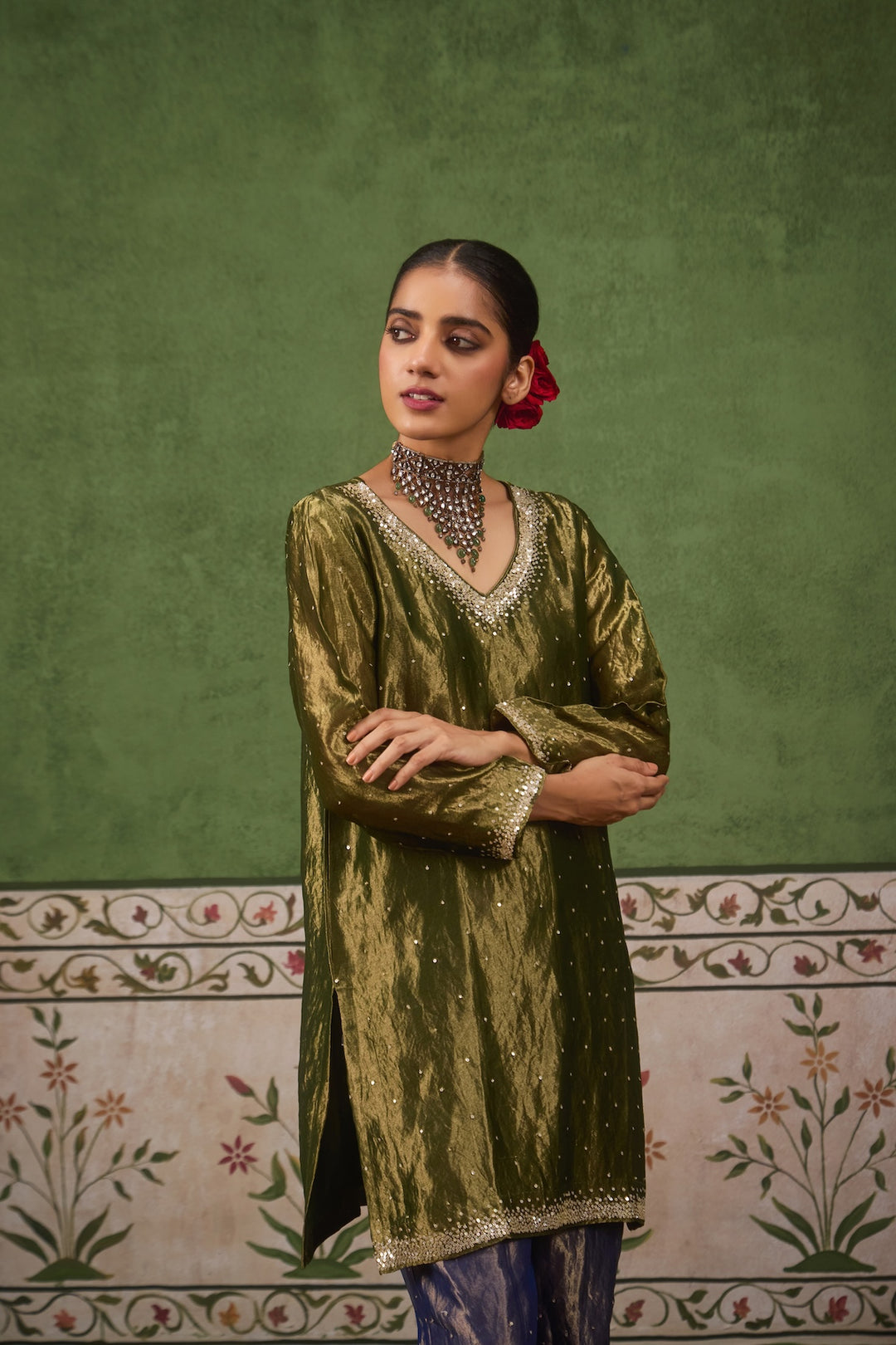 Kikli Green Blue Kurta Set of 3