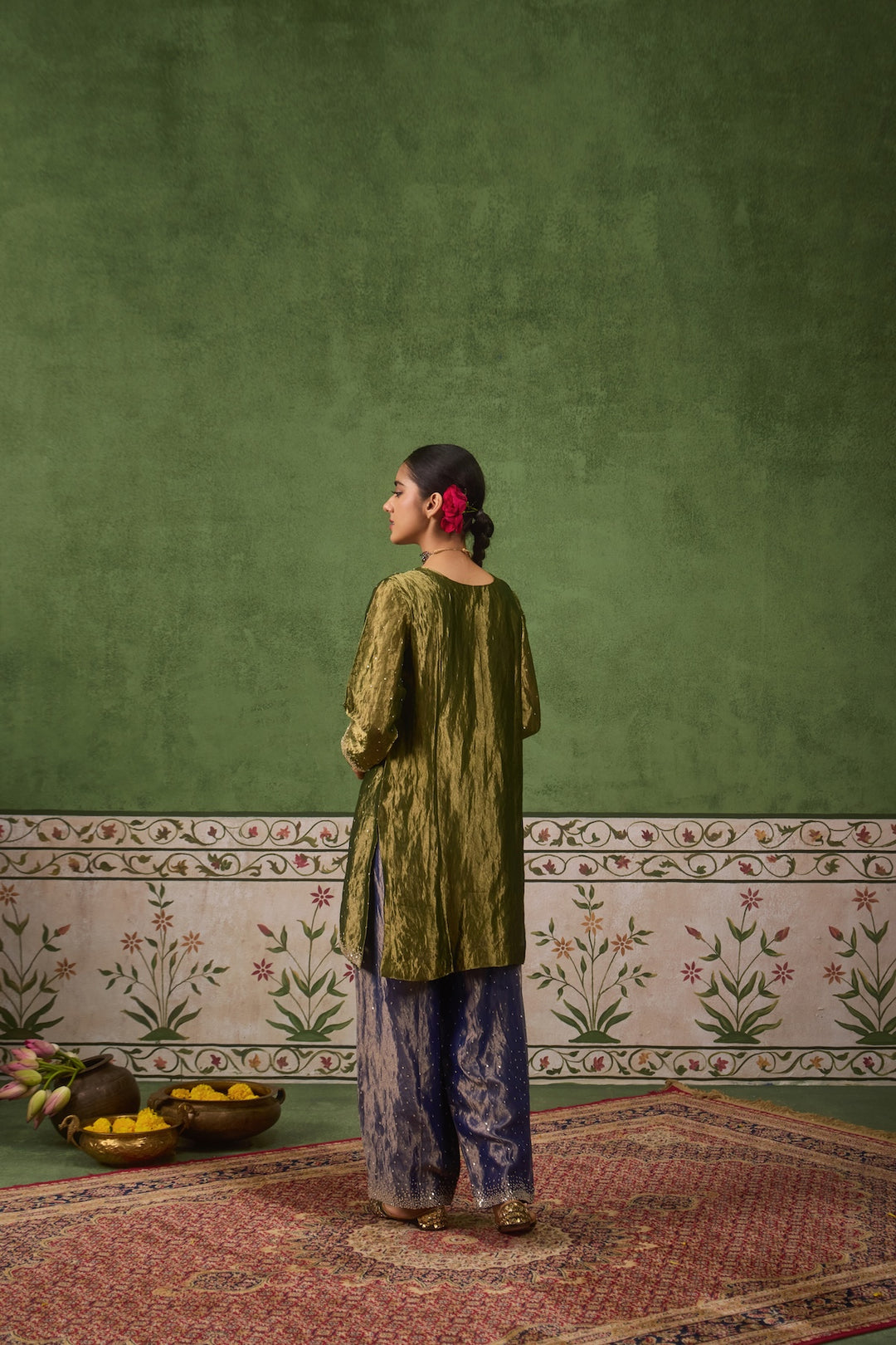 Kikli Green Blue Kurta Set of 3