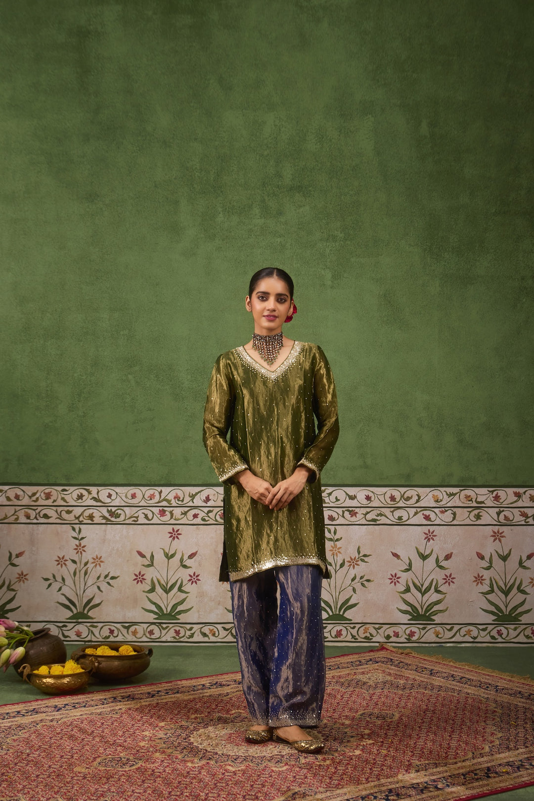 Kikli Green Blue Kurta Set of 3