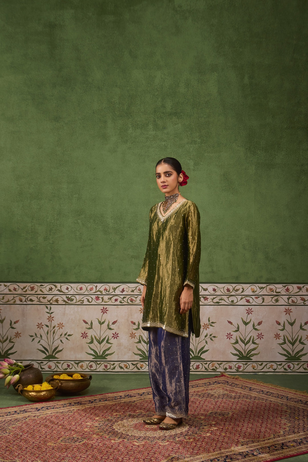 Kikli Green Blue Kurta Set of 3