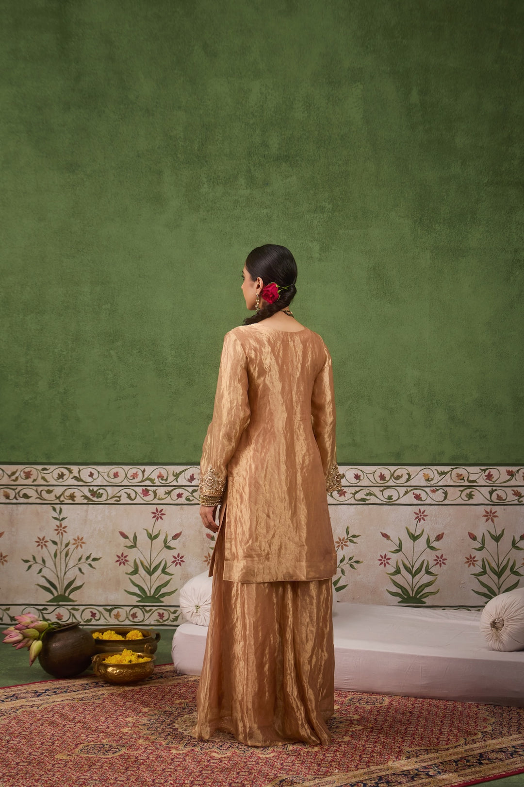 Inayat 2.0 Gold Tissue Sharara Set of 3