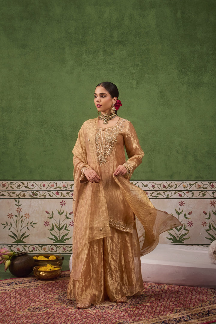 Inayat 2.0 Gold Tissue Sharara Set of 3