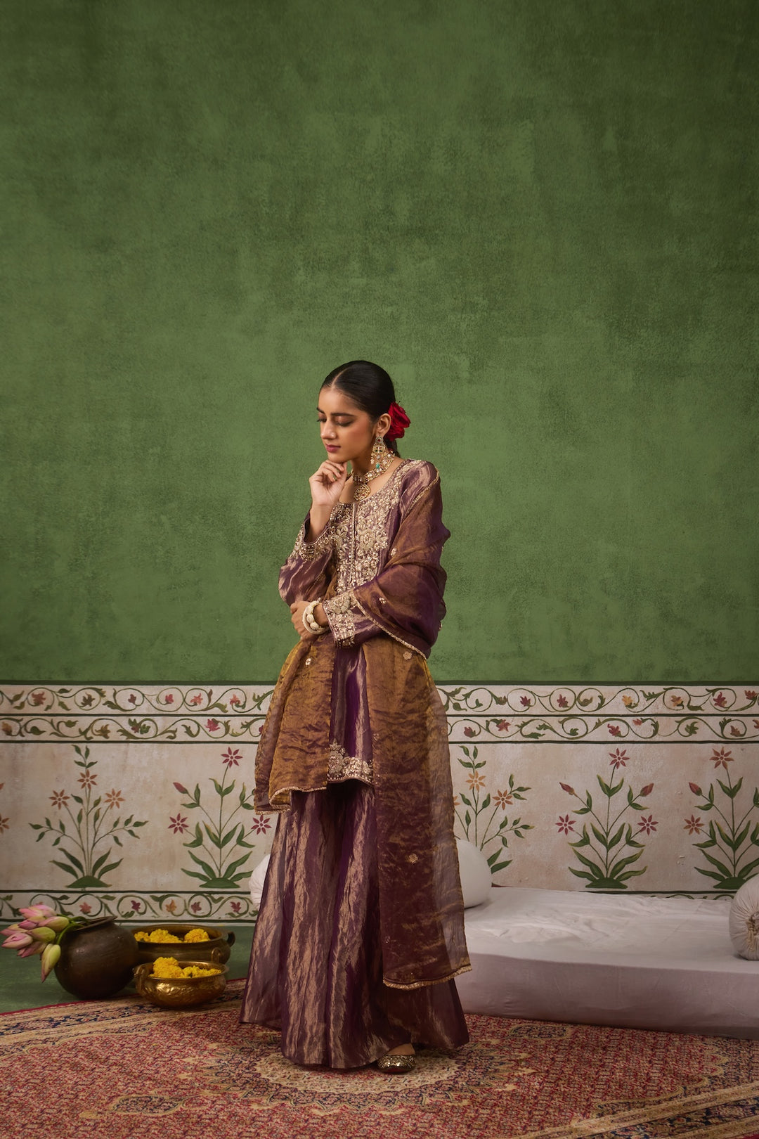 Inayat 2.0 Purple Tissue Sharara Set of 3
