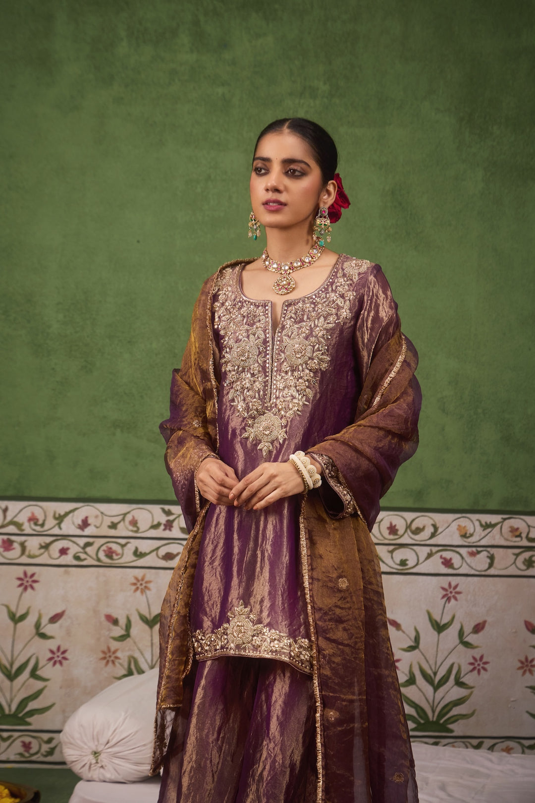 Inayat 2.0 Purple Tissue Sharara Set of 3