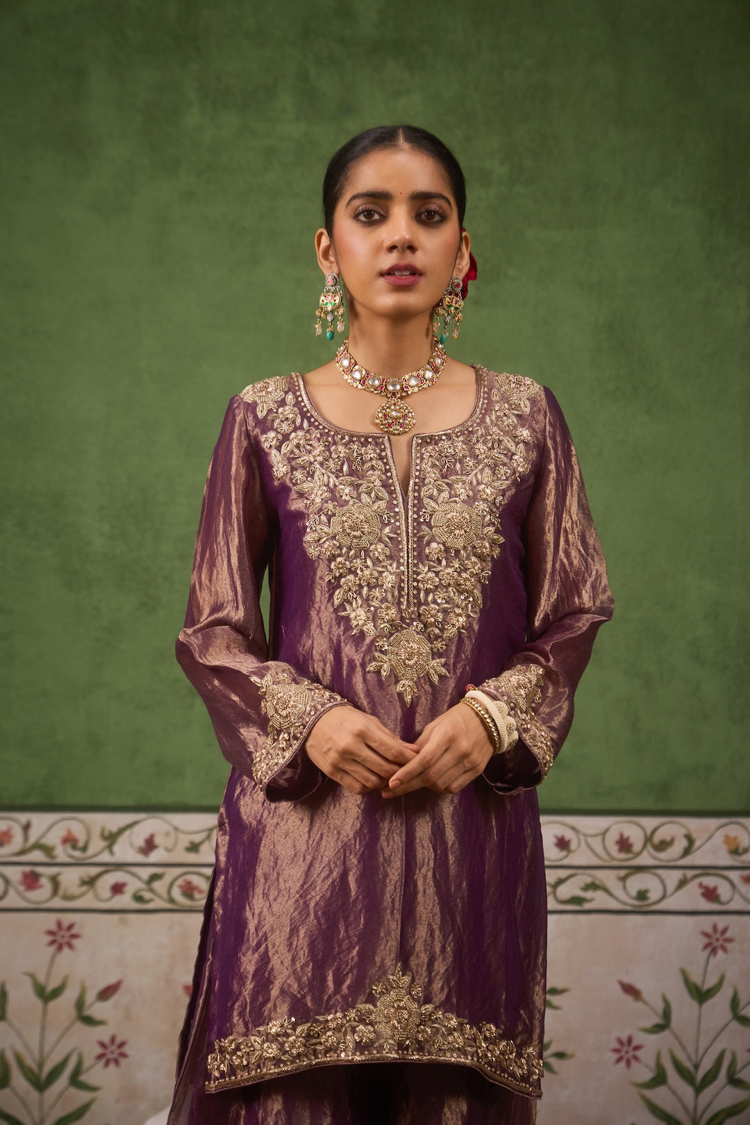 Inayat 2.0 Purple Tissue Sharara Set of 3