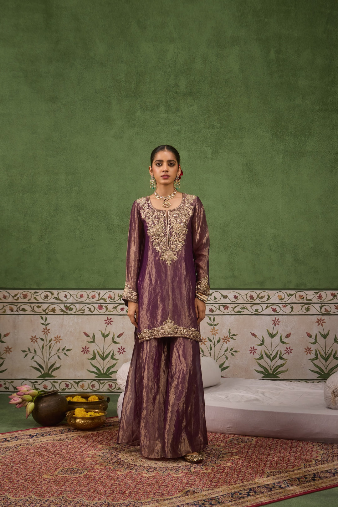 Inayat 2.0 Purple Tissue Sharara Set of 3