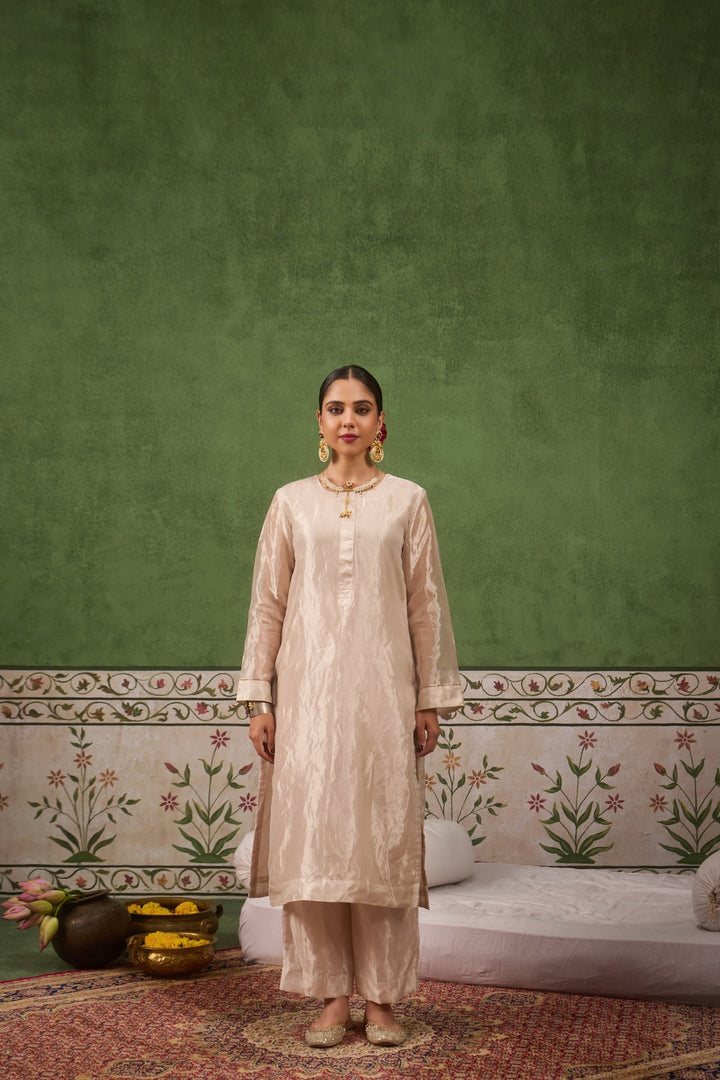 Inayat 2.0 Silver Tissue Kurta Set of 2