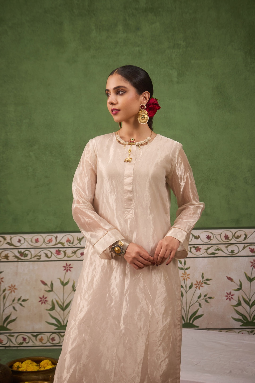 Inayat 2.0 Silver Tissue Kurta Set of 2