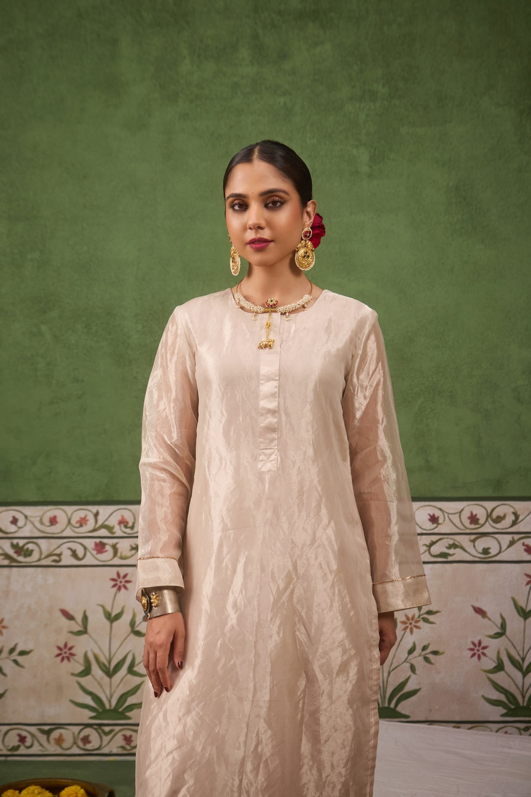 Inayat 2.0 Silver Tissue Kurta Set of 2