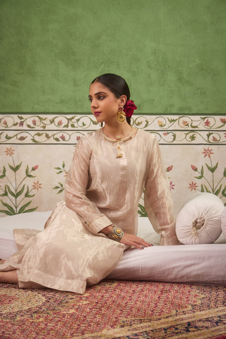 Inayat 2.0 Silver Tissue Kurta Set of 2