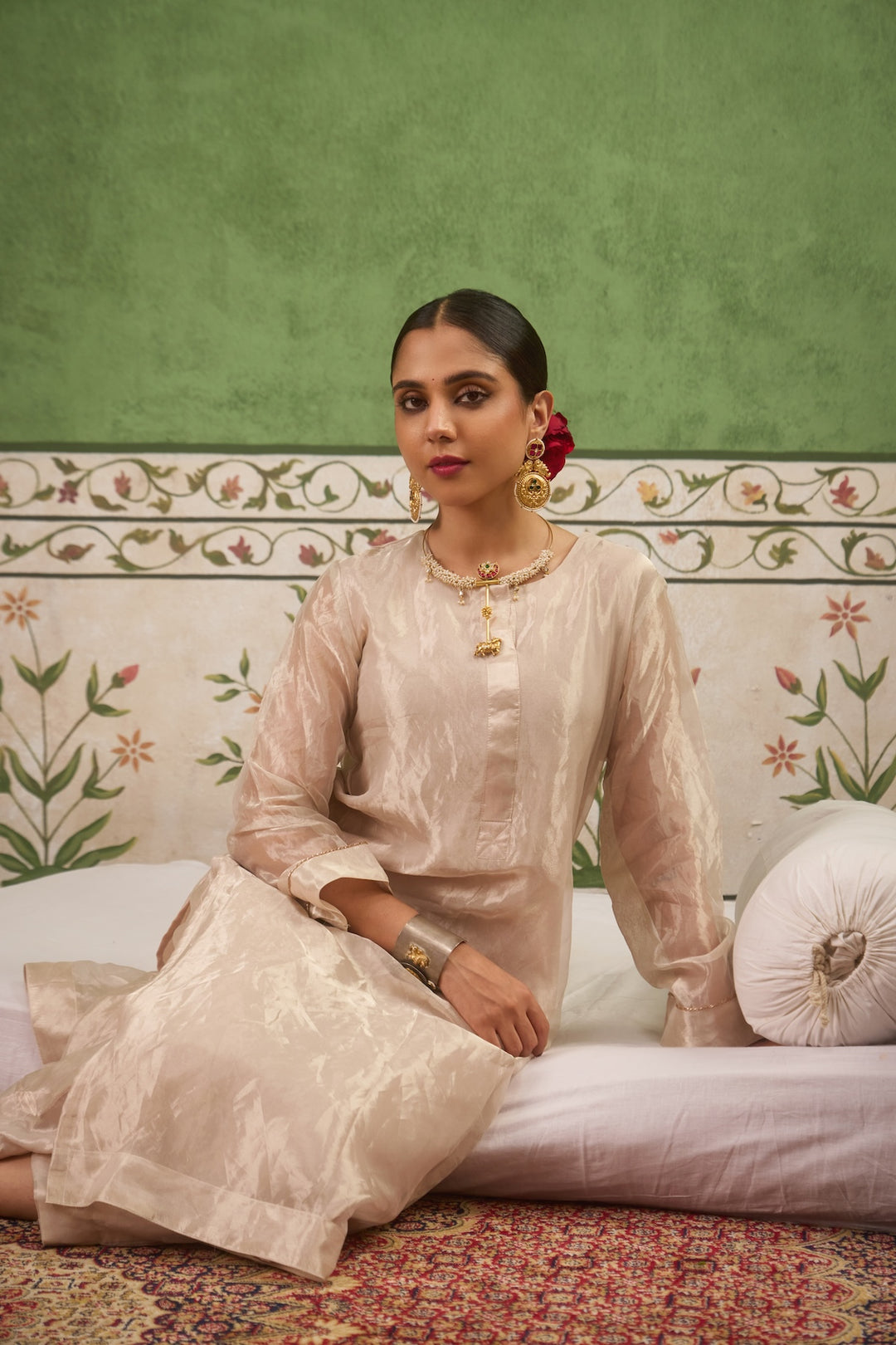 Inayat 2.0 Silver Tissue Kurta Set of 2