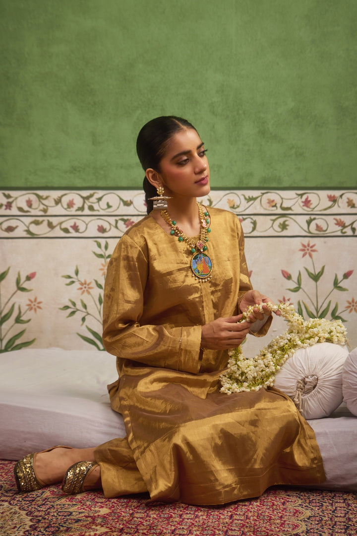 Inayat 2.0 Gold Tissue Kurta Set of 3