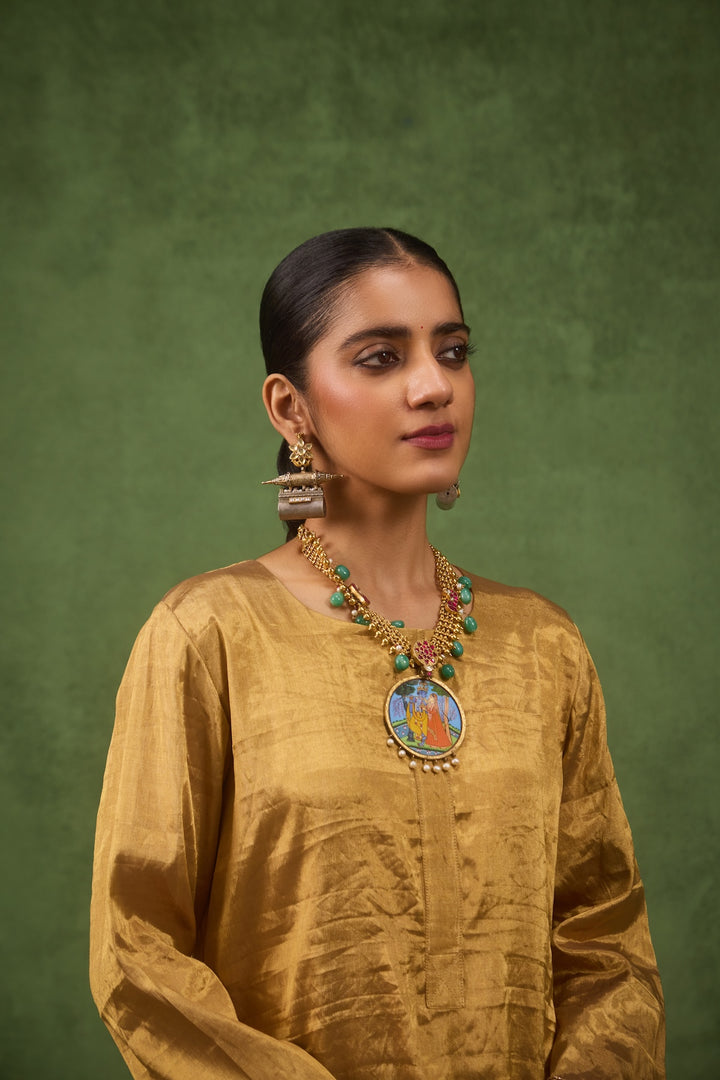 Inayat 2.0 Gold Tissue Kurta Set of 3