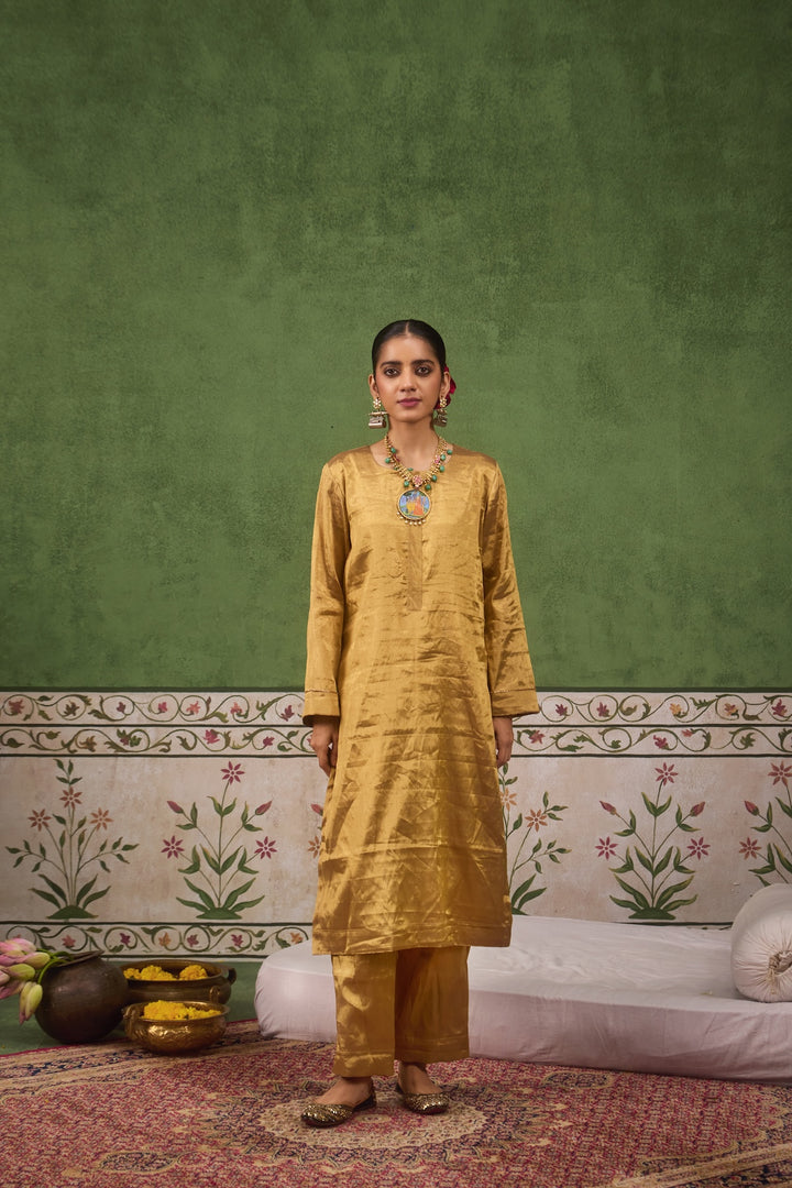 Inayat 2.0 Gold Tissue Kurta Set of 3
