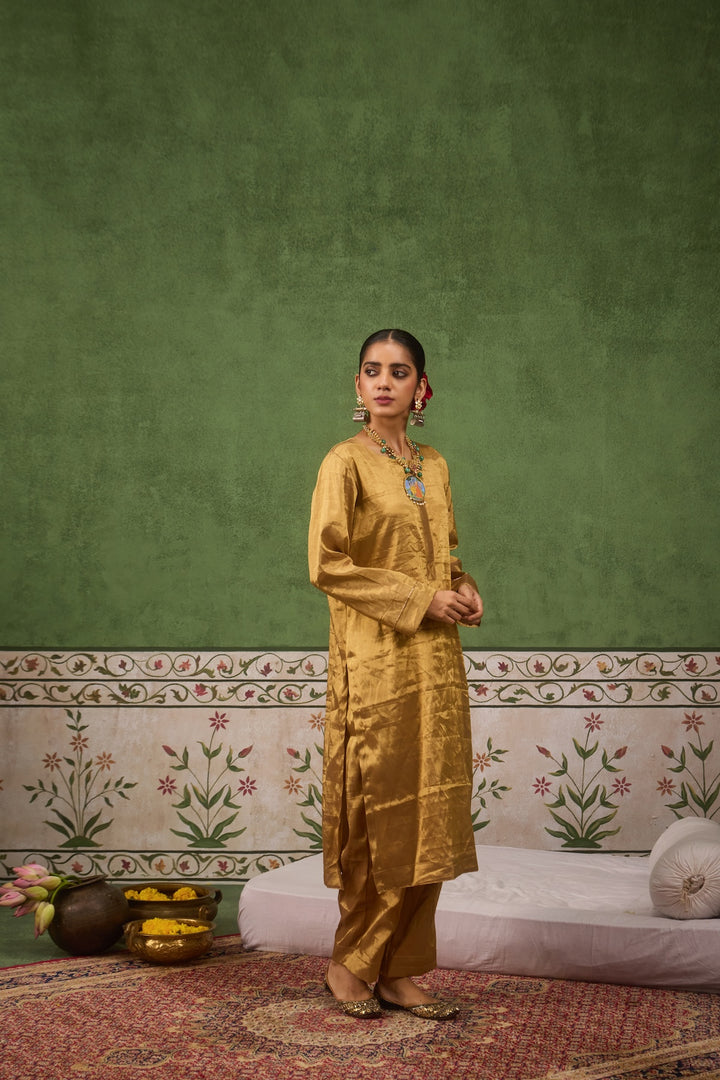 Inayat 2.0 Gold Tissue Kurta Set of 3