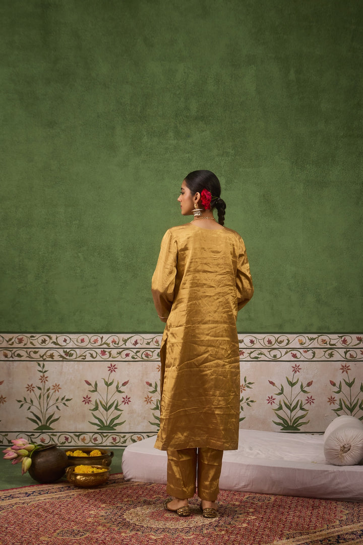 Inayat 2.0 Gold Tissue Kurta Set of 3