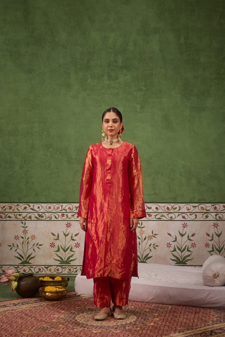 Inayat 2.0 Pink Tissue Kurta Set of 2