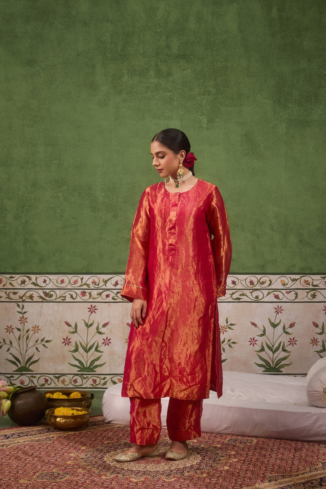 Inayat 2.0 Pink Tissue Kurta Set of 2
