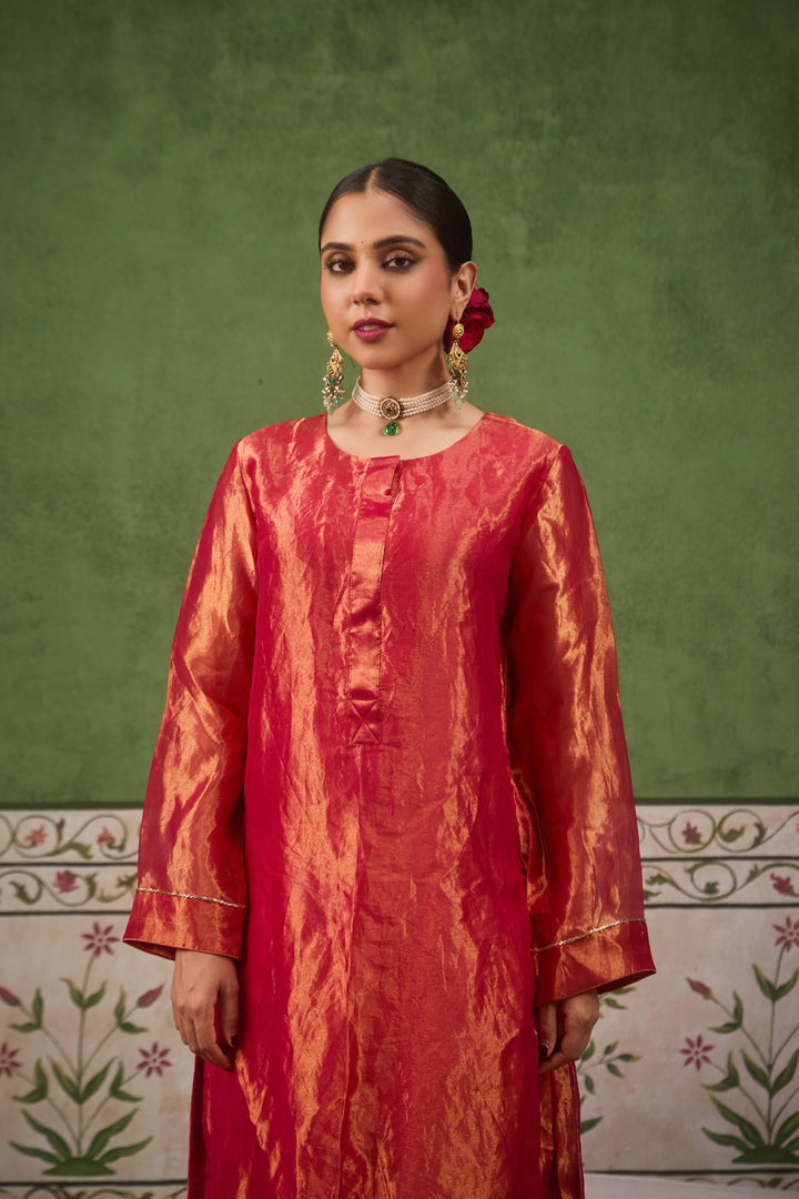 Inayat 2.0 Pink Tissue Kurta Set of 2