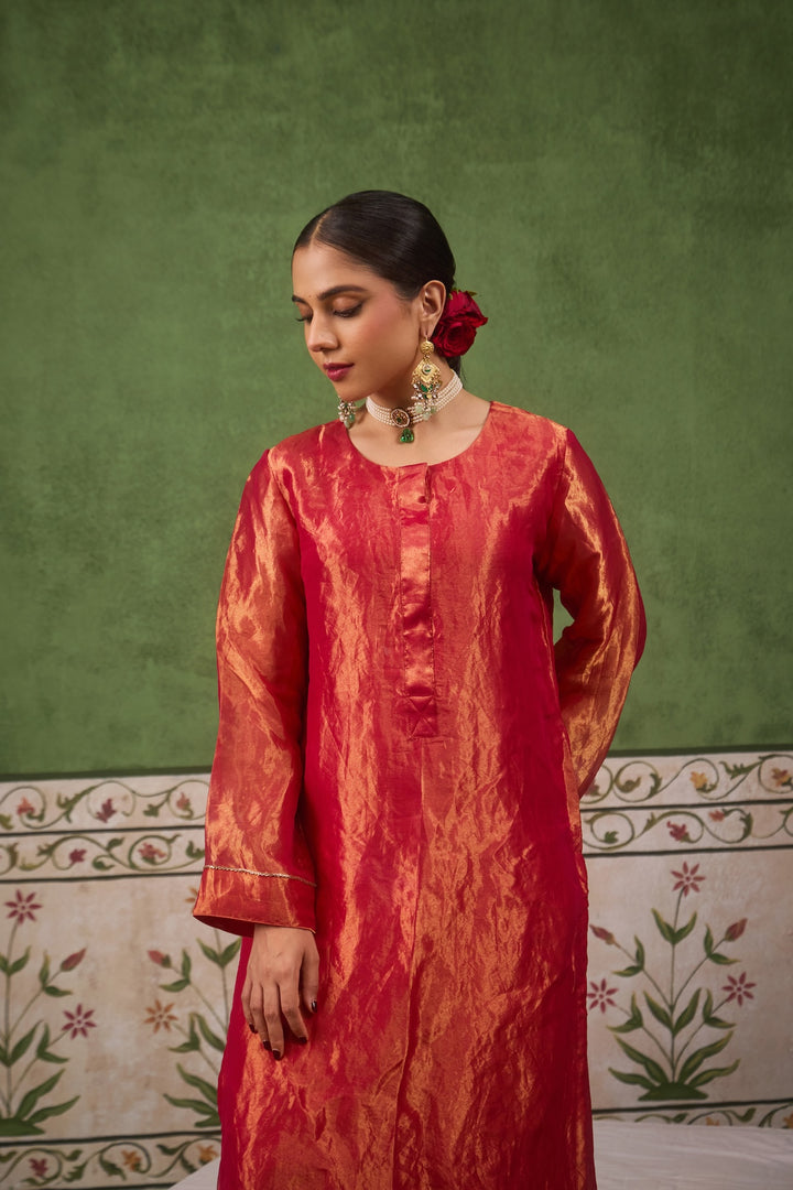 Inayat 2.0 Pink Tissue Kurta Set of 2