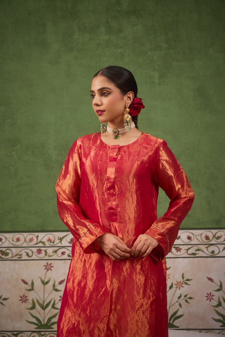 Inayat 2.0 Pink Tissue Kurta Set of 2