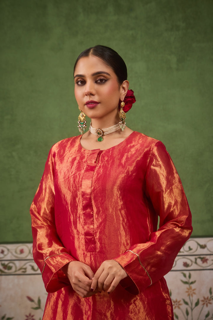 Inayat 2.0 Pink Tissue Kurta Set of 2