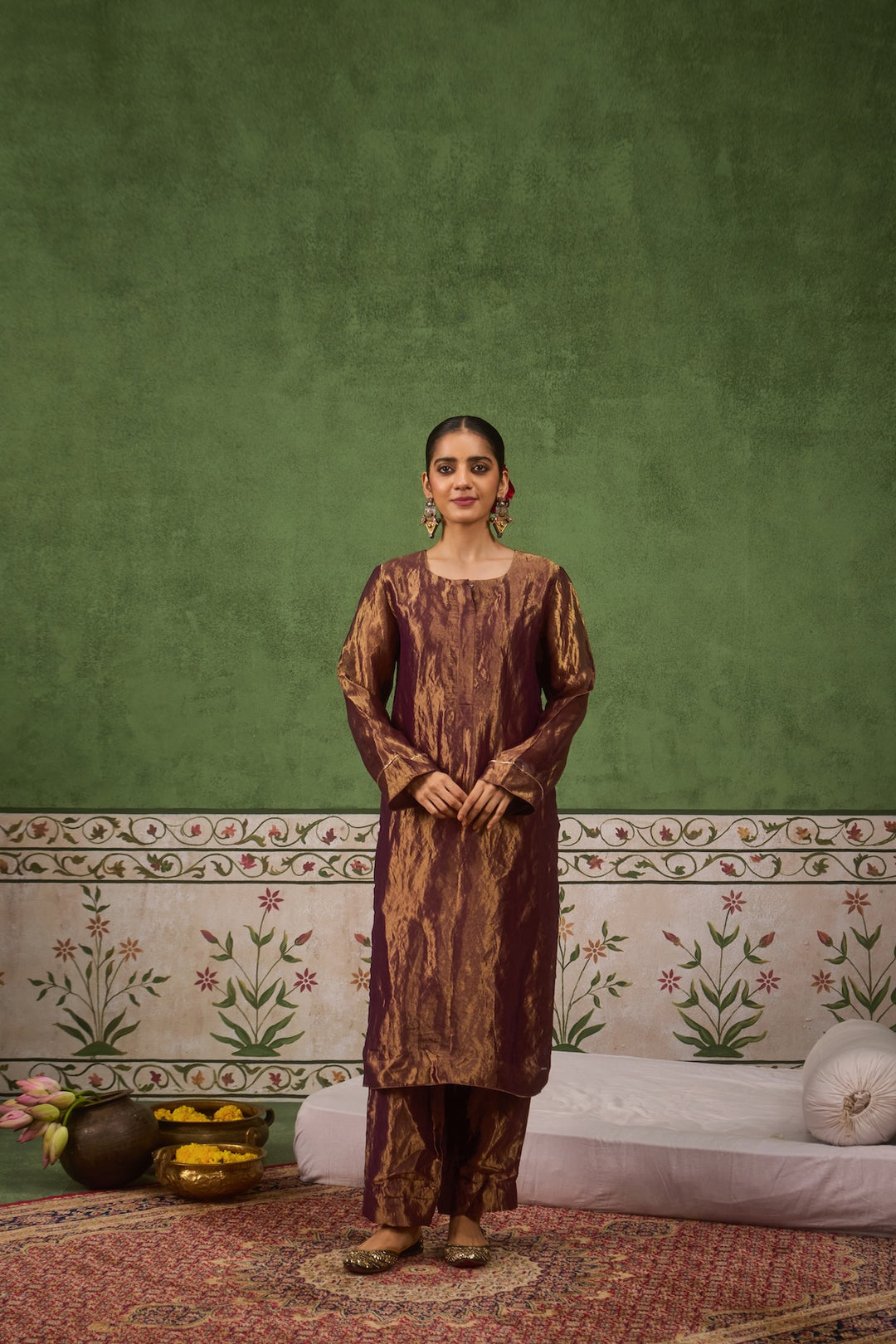Inayat 2.0 Purple Tissue Kurta Set of 2
