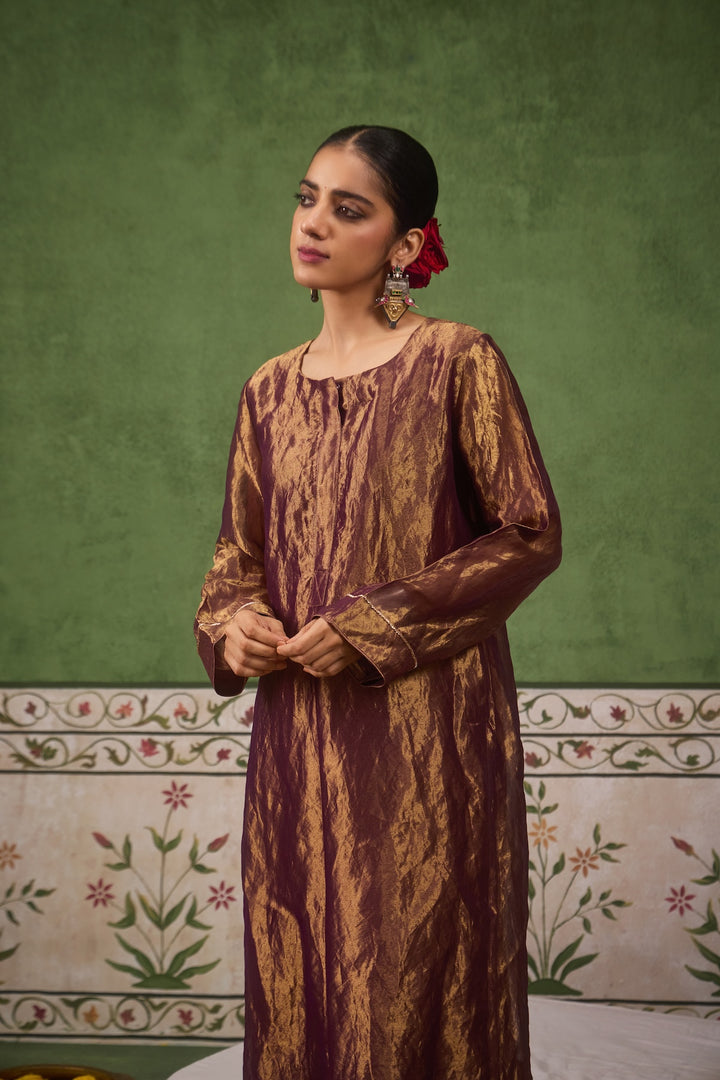 Inayat 2.0 Purple Tissue Kurta Set of 2