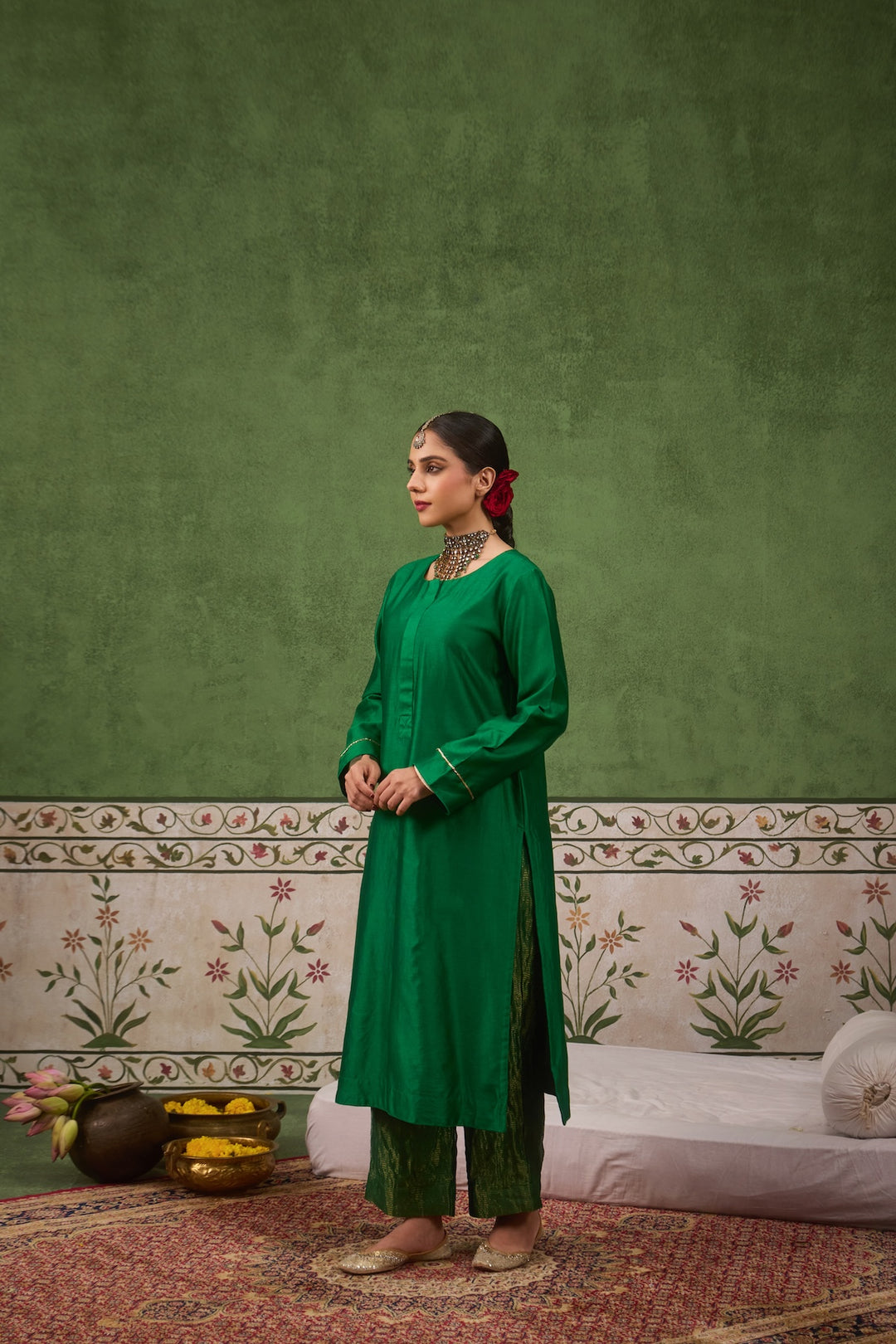 Inayat 2.0 Panna Green Kurta Set of 2