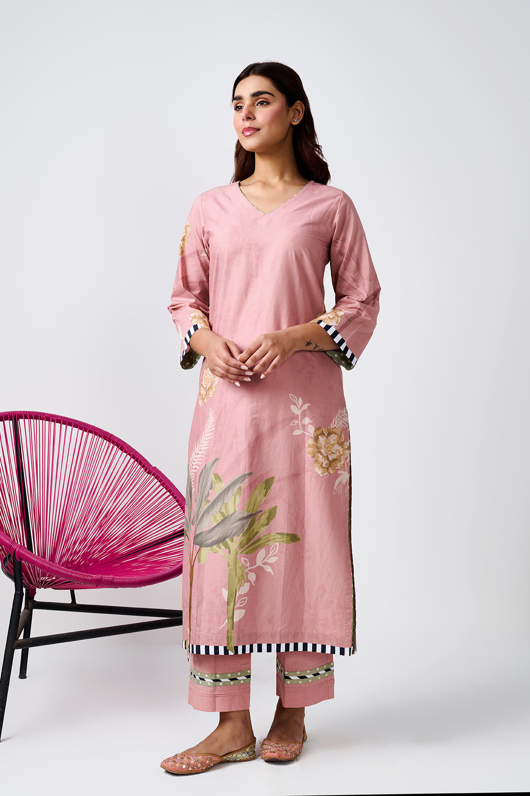 Noor Old Rose Kurta Set of 3