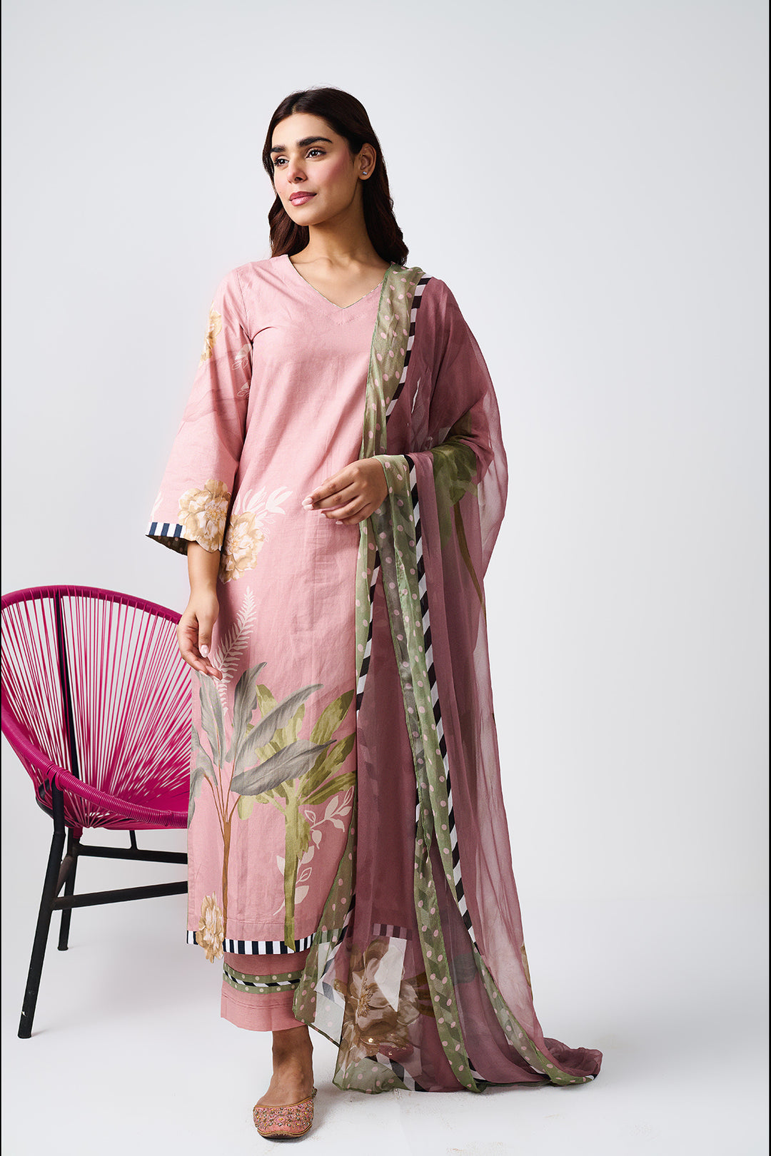 Noor Old Rose Kurta Set of 3