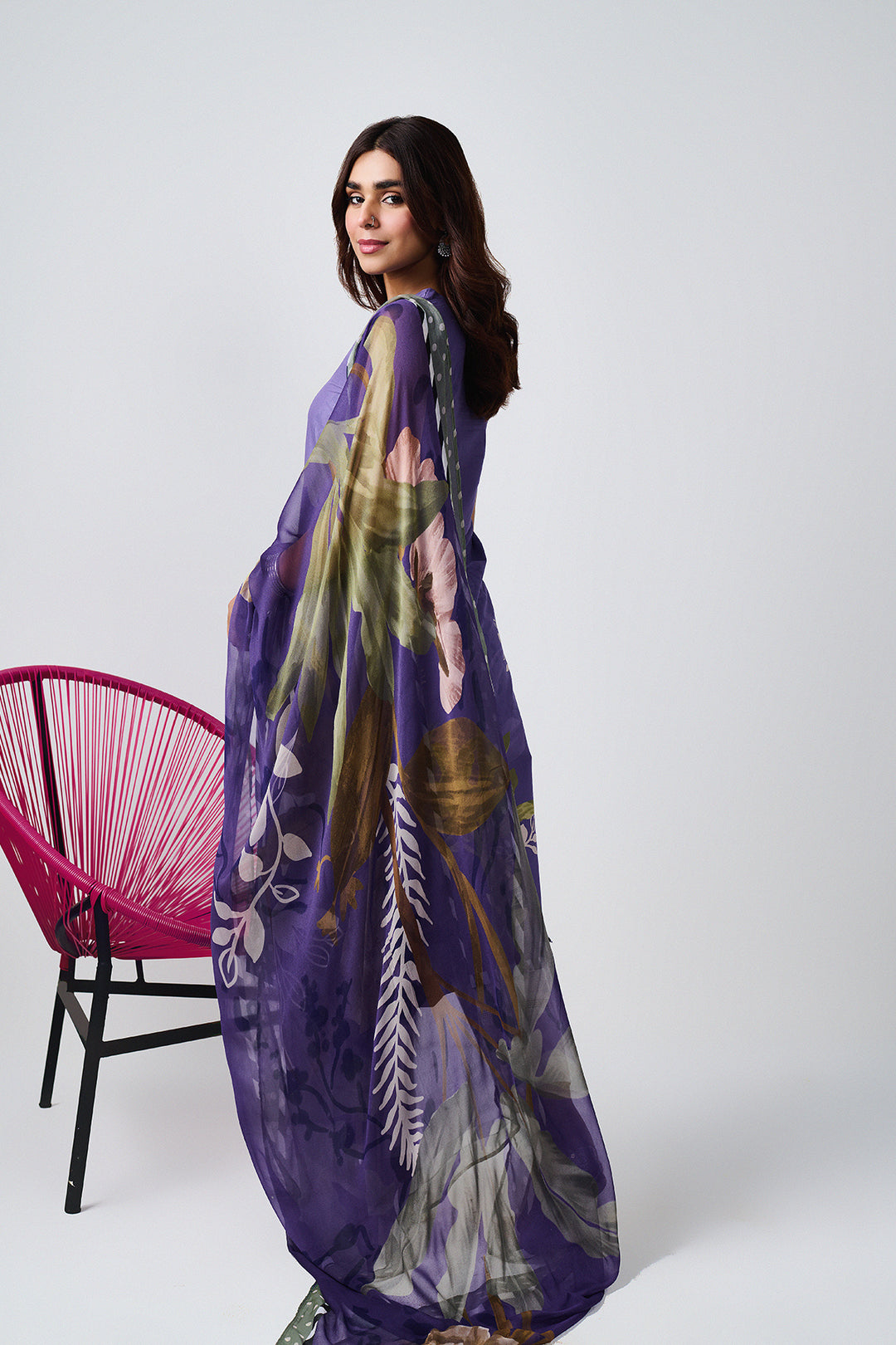 Noor Purple Sleevless Kurta-Set of 3