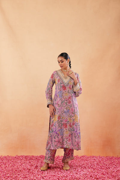 Ishq Blush Pink Aline Kurta Set of 3