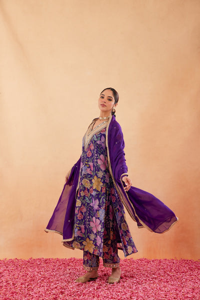 Ishq Purple Aline Kurta Set of 3