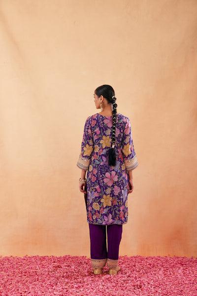 Ishq Purple Straight KURTA WITH SALWAR AND DUPATTA- SET OF 3