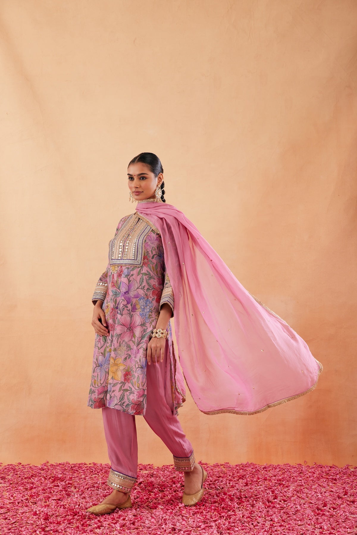 Ishq Pink Straight KURTA WITH SALWAR AND DUPATTA- SET OF 3