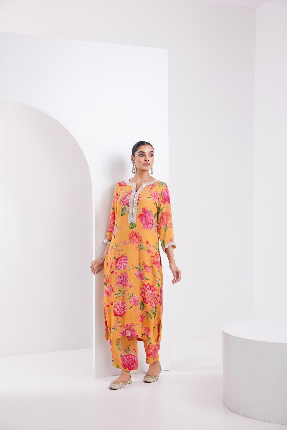 Kamal Yellow Printed Kurta Set of 3