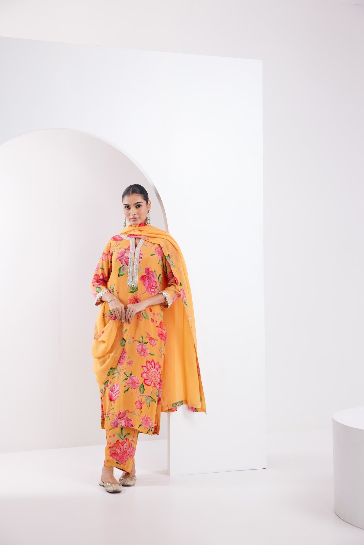 Kamal Yellow Printed Kurta Set of 3