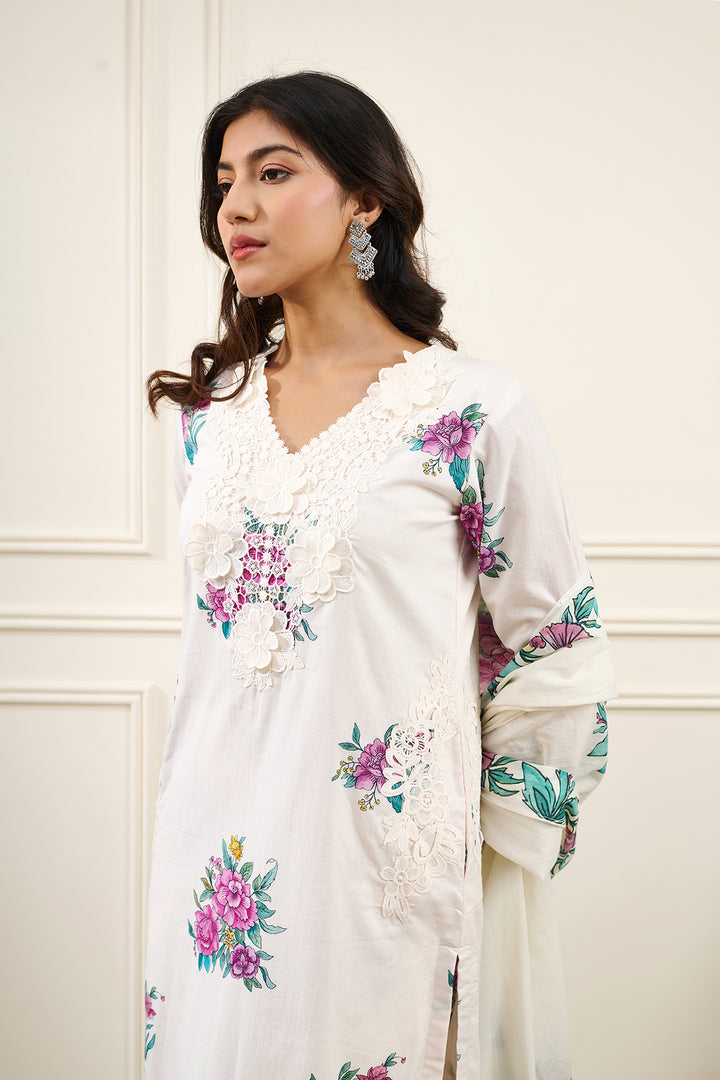 Gul-Boota KURTA WITH PALAZO AND DUPATTA- SET OF 3