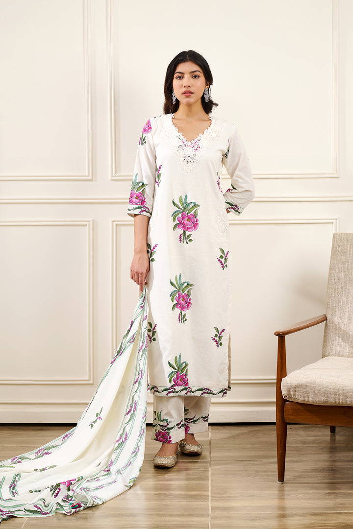 GulNaar KURTA WITH PALAZO AND DUPATTA- SET OF 3