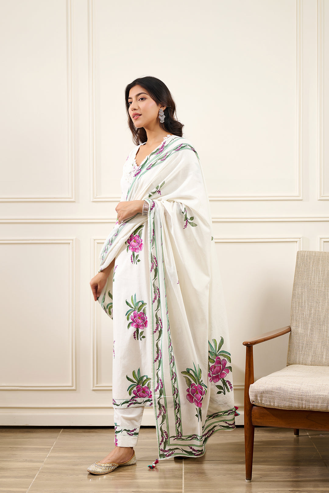 GulNaar KURTA WITH PALAZO AND DUPATTA- SET OF 3