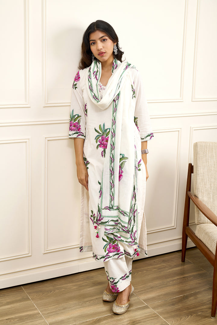 GulNaar KURTA WITH PALAZO AND DUPATTA- SET OF 3