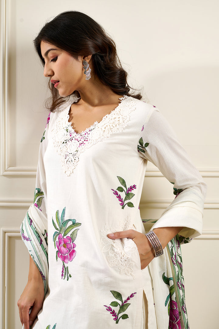 GulNaar KURTA WITH PALAZO AND DUPATTA- SET OF 3