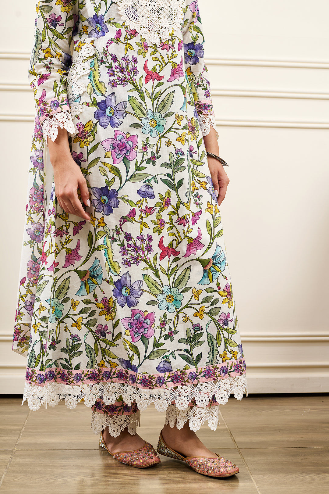 Gul-Bahaar A-Line KURTA WITH PALAZZO AND DUPATTA- SET OF 3