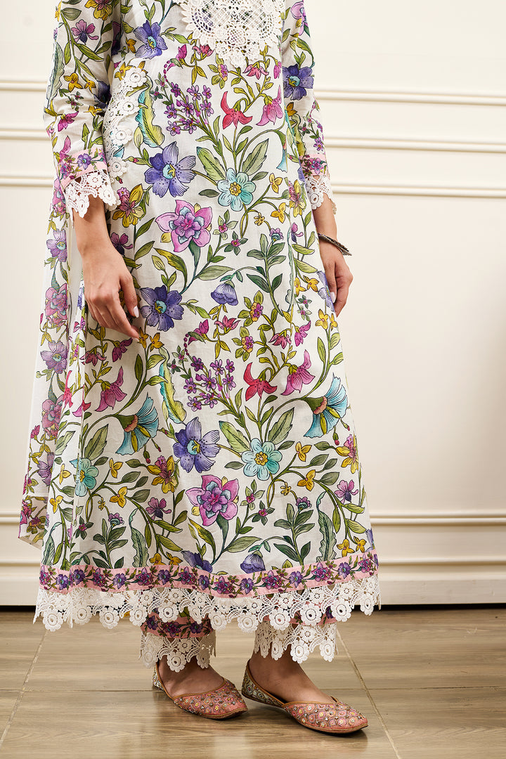 Gul-Bahaar A-Line KURTA WITH PALAZZO AND DUPATTA- SET OF 3