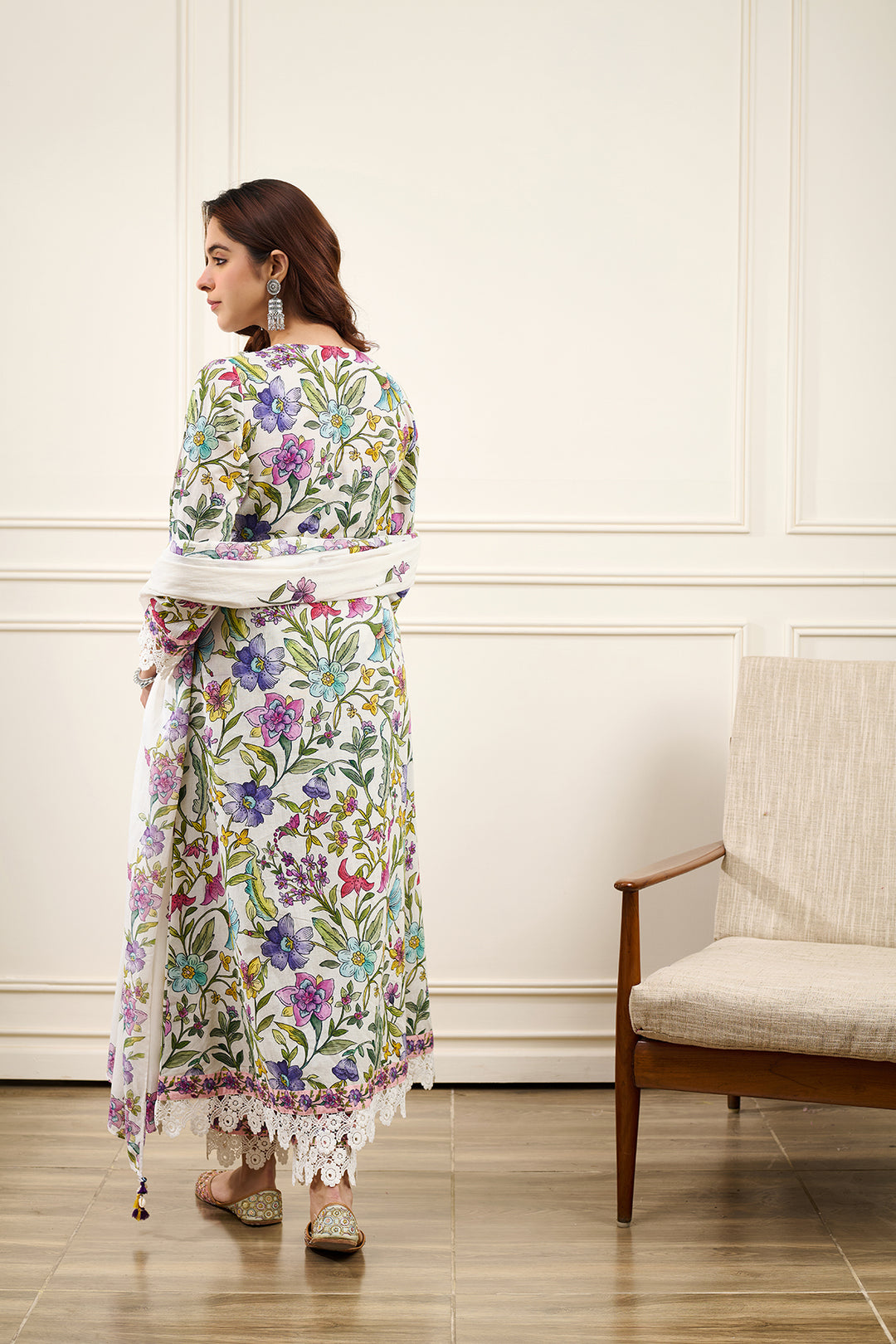 Gul-Bahaar A-Line KURTA WITH PALAZZO AND DUPATTA- SET OF 3