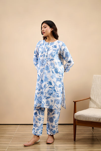 Linen Blue Kurta Set of 2